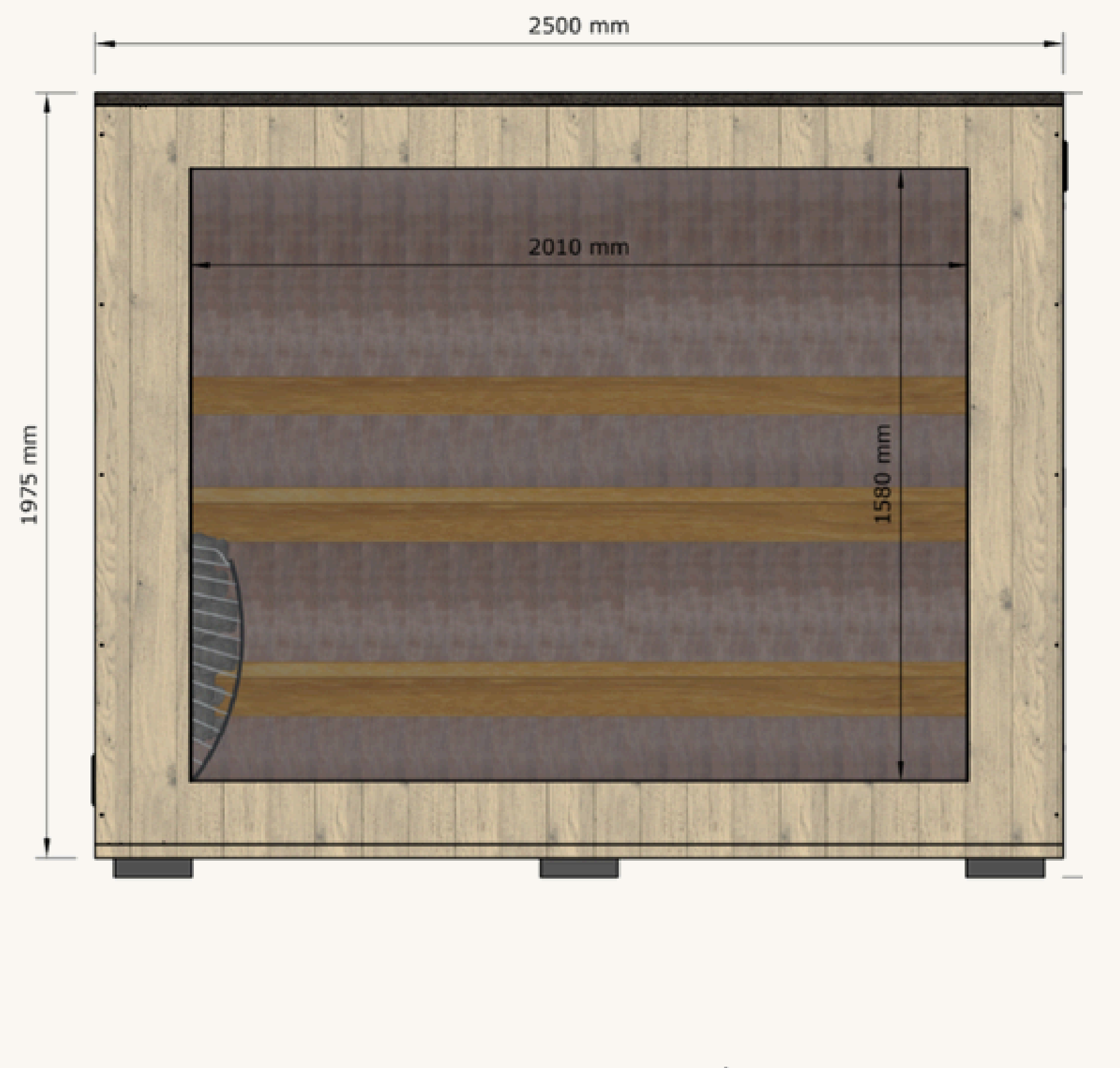 ROYAL L technical drawing, front elevation